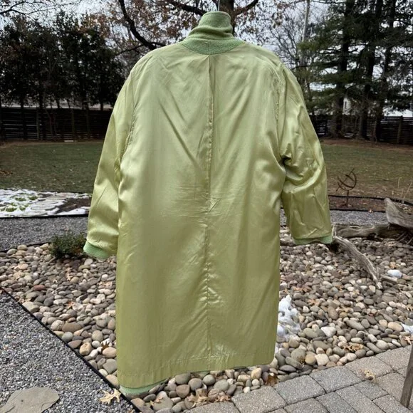 Vintage 50's-60's Coat Size L/XL Mint Green Bouclé Single Breasted Notched Colla - Picture 15 of 16